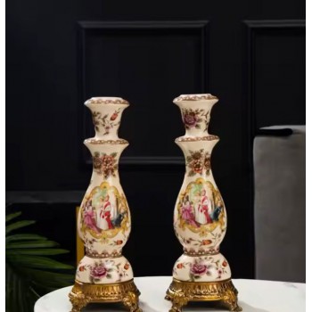 شمعدان سيراميك بتصميم فكتوريا-L6704