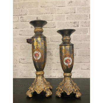 شمعدان سيراميك بتصميم اوربي فكتوريا متوفر حجمين 6621