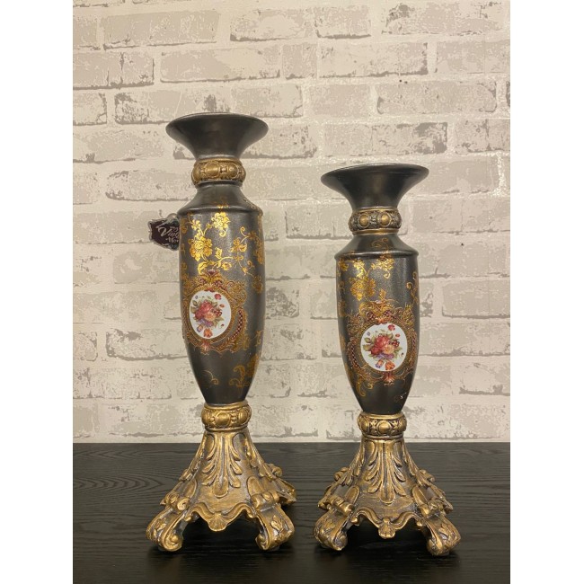 شمعدان سيراميك بتصميم اوربي فكتوريا متوفر حجمين 6621