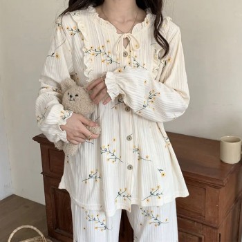 بجامه نسائيه قطنيه بأكمام طويله -L3851 بجامه نسائيه قطنيه بأكمام طويله -L3851