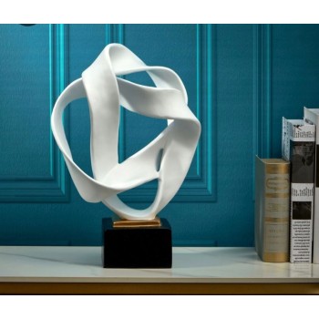 تحفه الراتنج  بتصميم شريط ابيض ملتف بقاعدهL3651 