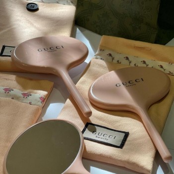 مرايا قوتشي ورديه مع حافظه قماشيه -3727