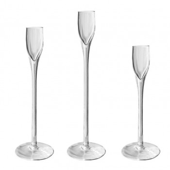 شمعدان زجاجي  طقم مكون 3 قطع 3533