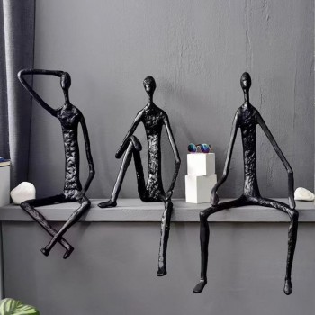 تحفه شخصيات فنيه معدنيه طقم 3قطع اسود -L3625