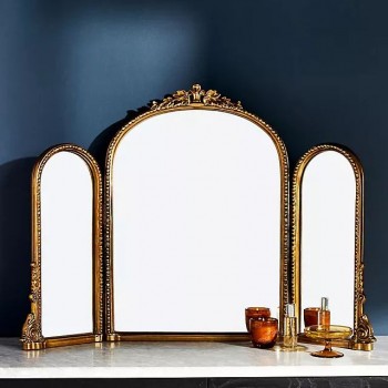 مرايا ثلاثيه فاخره بتصميم  اوربي متوفره بلونين ذهبي ونحاسي 21212