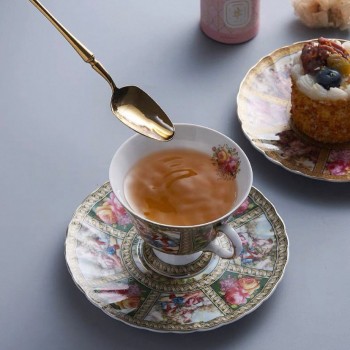 كوب وصحن سيراميك بتصميم اوربي 7274-1 كوب وصحن سيراميك بتصميم اوربي 7274-1