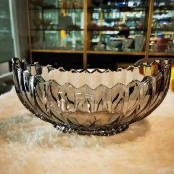 صحن عميق زجاج بتصميم هندسي 6081 صحن عميق زجاج بتصميم هندسي 6081