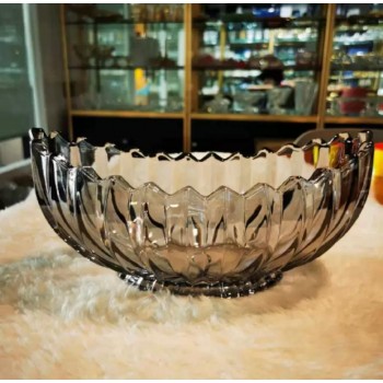 صحن عميق زجاج بتصميم هندسي 6081