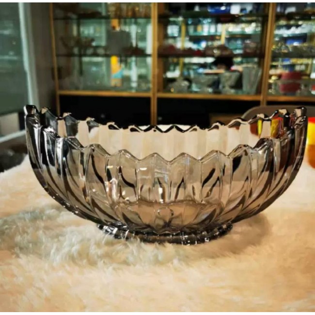 صحن عميق زجاج بتصميم هندسي 6081