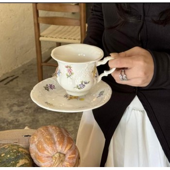 كوب وصحن سيراميك مورد بتصميم اوربي 7230