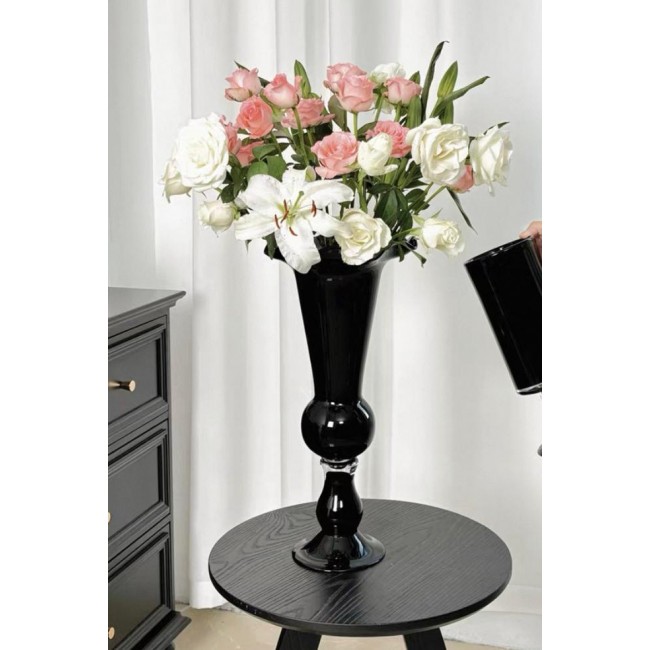 فازه مودرن زجاج اسود مودرن مثالي لديكور المنزل 6113 فازه مودرن زجاج اسود مودرن مثالي لديكور المنزل 6113