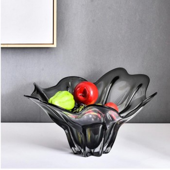 صحن تقديم زجاج اسود شفاف بتصميم اوربي 6100 صحن تقديم زجاج اسود شفاف بتصميم اوربي 6100