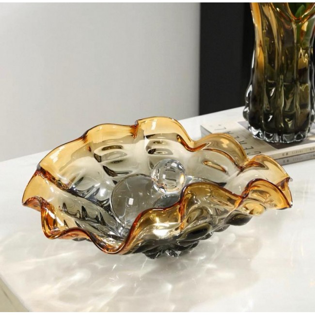 صحن تقديم مودرن زجاج شفاف 6115