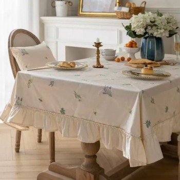 مفرش طعام مطرز بتصميم ريفي انيق مقاس  150cm*180cm-7806