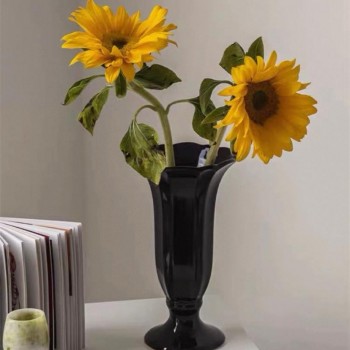 فازه سراميك اسود مثالي لديكور المنزل 6961