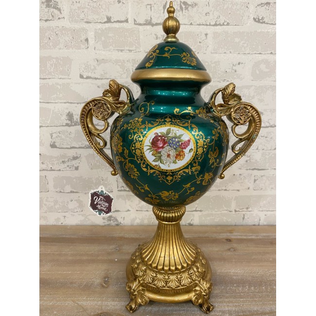 فازه بغطاء سيراميك على الطراز الاروبي 6543 فازه بغطاء سيراميك على الطراز الاروبي 6543