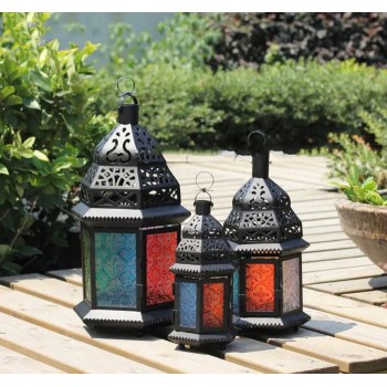 شمعدان من معدن بتصميم فانوس متوفر 3 احجام ملائم للمناسبات -3722 شمعدان من معدن بتصميم فانوس متوفر 3 احجام ملائم للمناسبات -3722