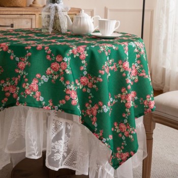 مفرش لطاوله القهوه  دائري مطبوع بدون الدانتيل -L3832