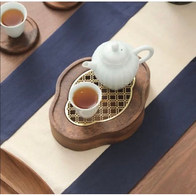 صينية شاي من الخشب الصلب وحامل وعاء L4351 صينية شاي من الخشب الصلب وحامل وعاء L4351