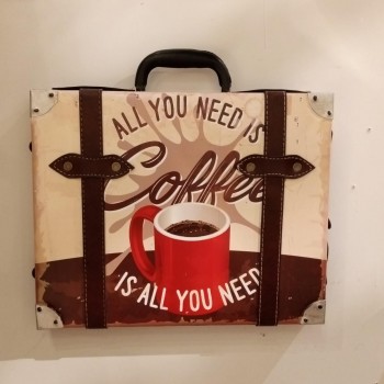 لوحه قهوه بنصميم حقيبه معدن -5815