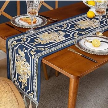 مفرش طاوله فاخر بتصميم اوربي lcm32*240cm-L7807