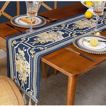 مفرش طاوله فاخر بتصميم اوربي lcm32*240cm-L7807