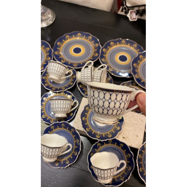 طقم فنجان قهوه تركي سراميك فاخر مكون 12قطعه 6059 طقم فنجان قهوه تركي سراميك فاخر مكون 12قطعه 6059