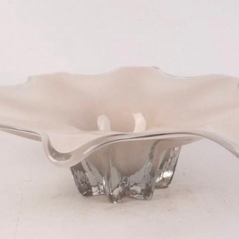 صحن تقديم زجاج مودرن بتصميم الورد 6107