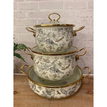 طقم اواني طهي سيراميك مورد 3 قطع 6182