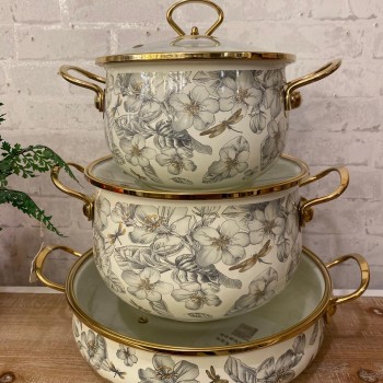 طقم اواني طهي سيراميك مورد 3 قطع 6182