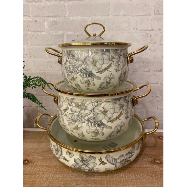 طقم اواني طهي سيراميك مورد 3 قطع 6182 طقم اواني طهي سيراميك مورد 3 قطع 6182