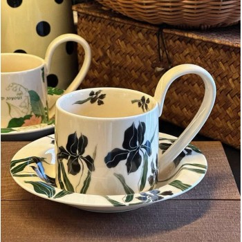 فنجان قهوه وصحن سيراميك بتصميم اوربي 7381