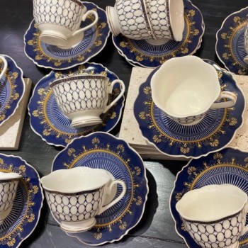 طقم فنجان قهوه تركي سراميك فاخر مكون 12قطعه 6059