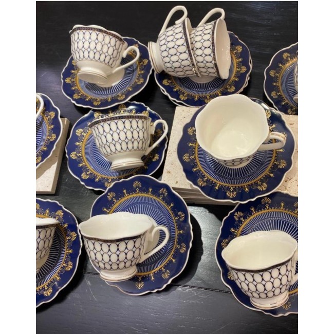 طقم فنجان قهوه تركي سراميك فاخر مكون 12قطعه 6059 طقم فنجان قهوه تركي سراميك فاخر مكون 12قطعه 6059