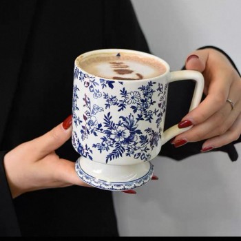 كوب قهوه سيراميك بتصميم ريفي انيق 7001-2