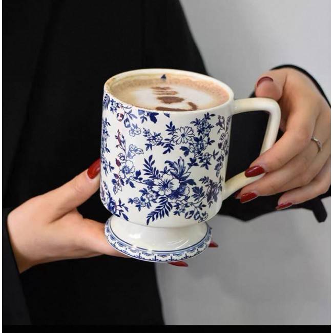 كوب قهوه سيراميك بتصميم ريفي انيق 7001-2 كوب قهوه سيراميك بتصميم ريفي انيق 7001-2