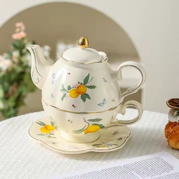 ابريق وكوب سيراميك فاخر بتصميم اوربي6633