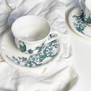 كوب وصحن سيراميك بتصميم اوربي 7178