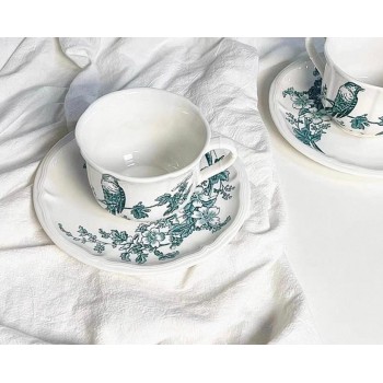 كوب وصحن سيراميك بتصميم اوربي 7178