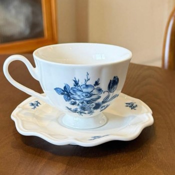 كوب وصحن سيراميك بتصميم اوربي فاخر7148