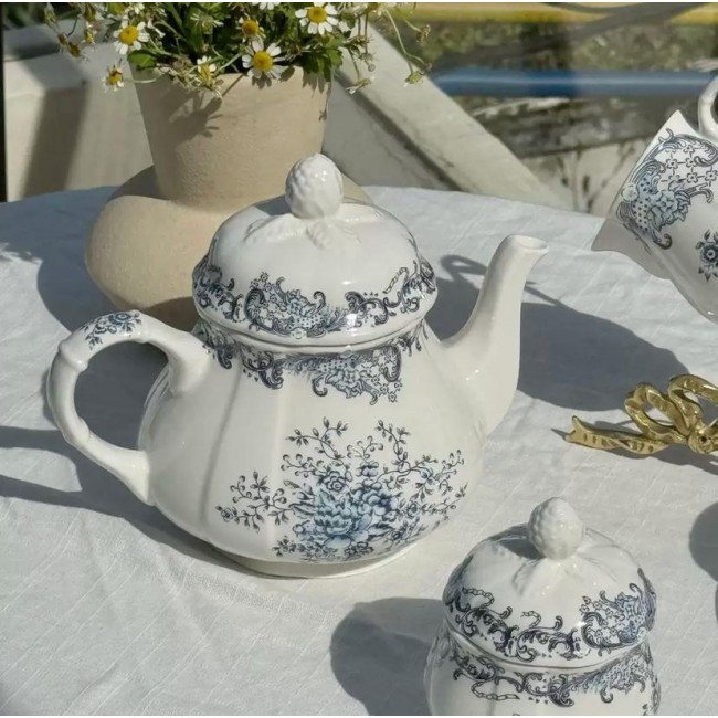 طقم شاي بورسلان نمط فرنسي 7195 طقم شاي بورسلان نمط فرنسي 7195