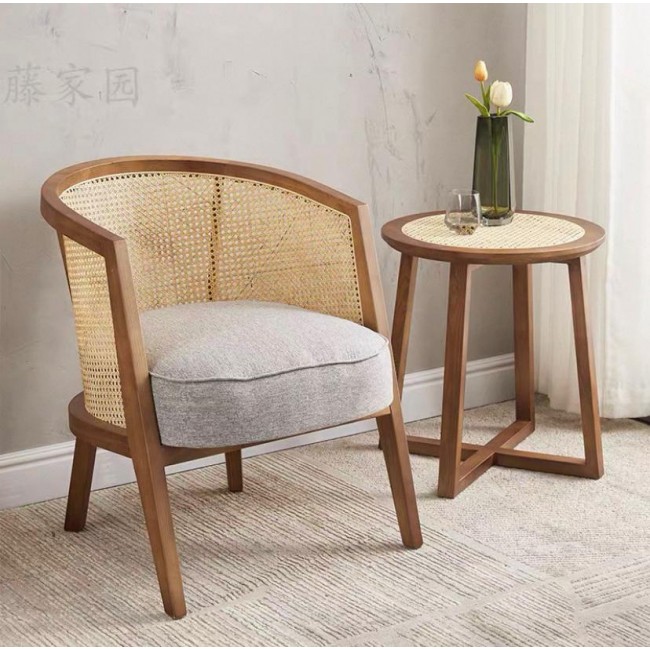 كرسي مفرد خشب راتان 7299