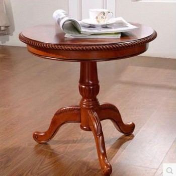 طاولة جانبية خشب بني طبيعي كلاسيك حفر7273