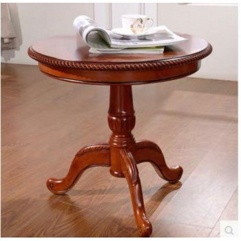 طاولة جانبية خشب بني طبيعي كلاسيك حفر7273