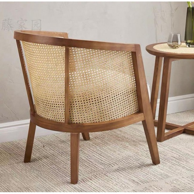 كرسي مفرد خشب راتان 7299