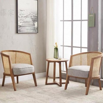 كرسي مفرد خشب راتان 7299