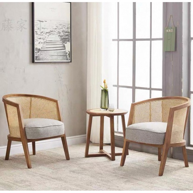 كرسي مفرد خشب راتان 7299