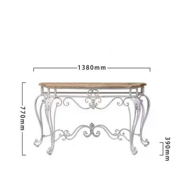 طاولة كونسول جداري بأرجل معدن مشغول يدويا شابي شيك L6768