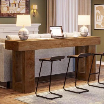 طاولة كونسول جداري خشب طبيعي على طراز الأمريكي -7994