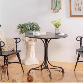 طاولة طعام حديقة مستديره معدن تصميم فرنسي 6760